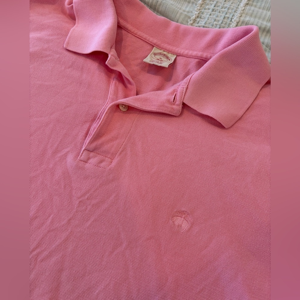 Brooks Brothers 346 Vintage Polo XL‎ Pink Original Fit 100% Cotton Short Sleeve